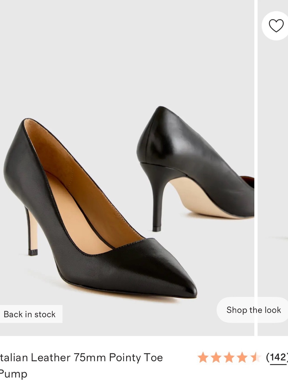 Quince Black Pointed-Toe Leather Pumps